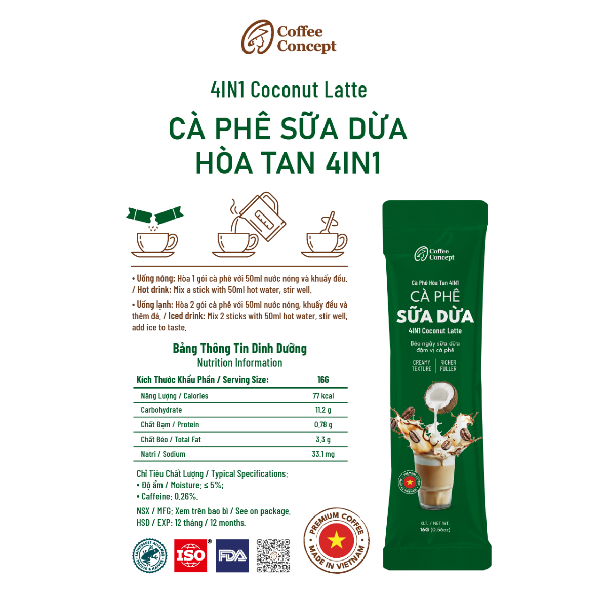 COCONUT - instant coffee 3 in 1