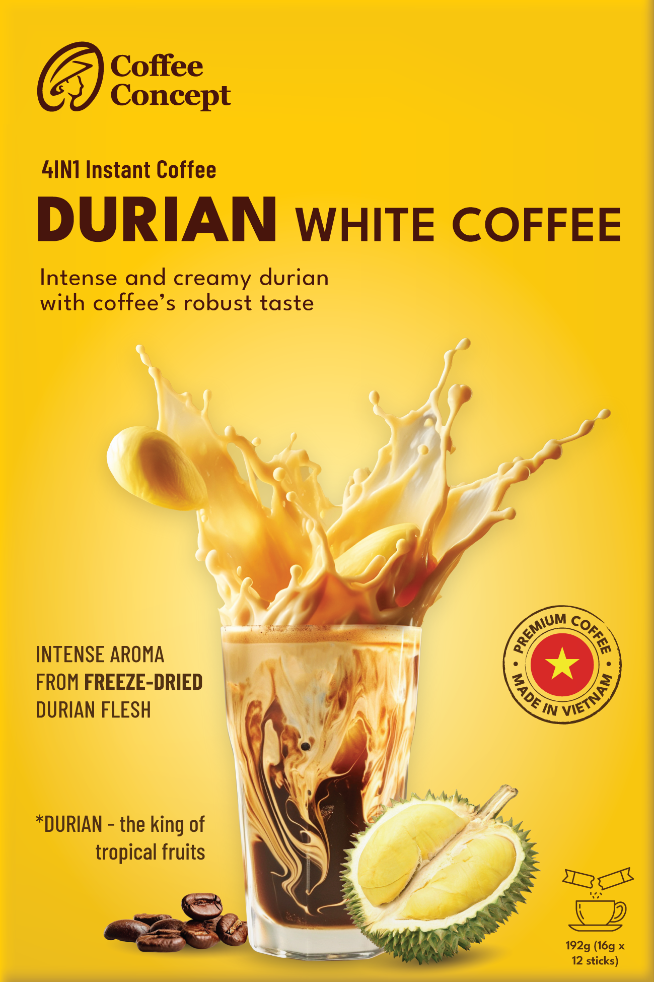 DURIAN - white coffee 4 in 1