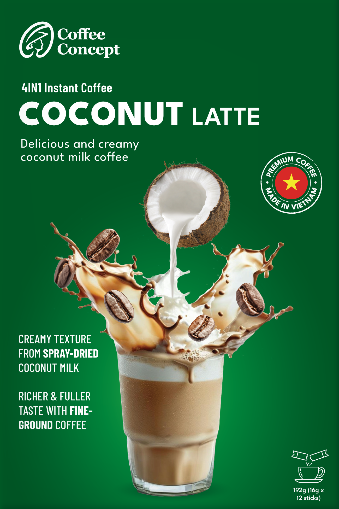 COCONUT - instant coffee 3 in 2